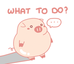 Adorable Chubby Pink Pig in Busy Tasks sticker #14837479