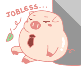 Adorable Chubby Pink Pig in Busy Tasks sticker #14837480