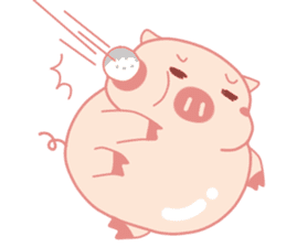 Adorable Chubby Pink Pig in Busy Tasks sticker #14837483