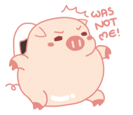Adorable Chubby Pink Pig in Busy Tasks sticker #14837484