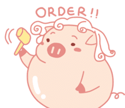 Adorable Chubby Pink Pig in Busy Tasks sticker #14837486