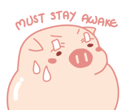 Adorable Chubby Pink Pig in Busy Tasks sticker #14837487