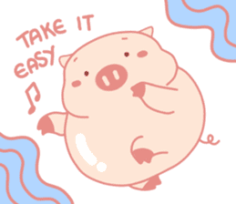 Adorable Chubby Pink Pig in Busy Tasks sticker #14837488