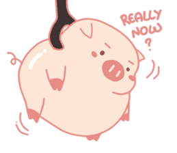Adorable Chubby Pink Pig in Busy Tasks sticker #14837489