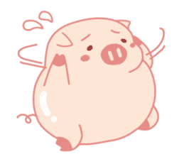 Adorable Chubby Pink Pig in Busy Tasks sticker #14837490