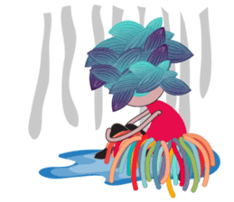 Girl Green Forest sticker #14839734