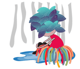 Girl Green Forest sticker #14839734