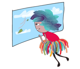 Girl Green Forest sticker #14839737