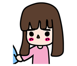 Straight eyebrows sticker #14842819