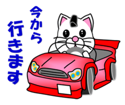 A white cat which plays sumo sticker #14844631