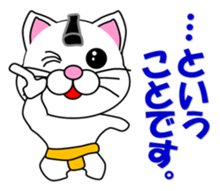 A white cat which plays sumo sticker #14844632