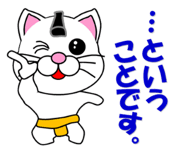 A white cat which plays sumo sticker #14844632
