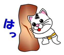 A white cat which plays sumo sticker #14844635