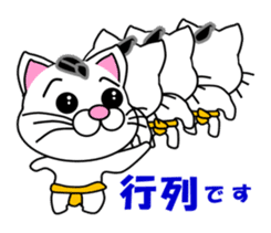 A white cat which plays sumo sticker #14844650