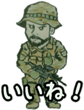 kawaii military Sticker sticker #14844982