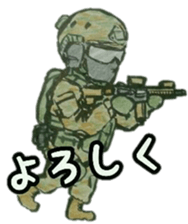 kawaii military Sticker sticker #14844985