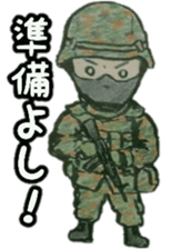 kawaii military Sticker sticker #14844987