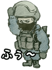 kawaii military Sticker sticker #14844996