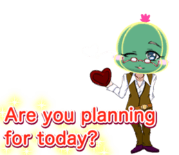 Lovely Cool cactus Valentine English sticker #14845495