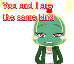 Lovely Cool cactus Valentine English sticker #14845501