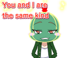 Lovely Cool cactus Valentine English sticker #14845501