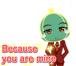 Lovely Cool cactus Valentine English sticker #14845502