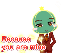 Lovely Cool cactus Valentine English sticker #14845502