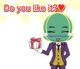 Lovely Cool cactus Valentine English sticker #14845504