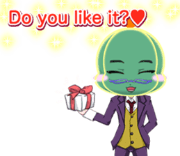 Lovely Cool cactus Valentine English sticker #14845504