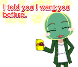 Lovely Cool cactus Valentine English sticker #14845505