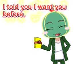 Lovely Cool cactus Valentine English sticker #14845505