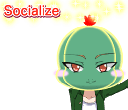 Lovely Cool cactus Valentine English sticker #14845509