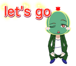 Lovely Cool cactus Valentine English sticker #14845513