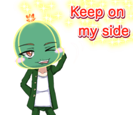 Lovely Cool cactus Valentine English sticker #14845525