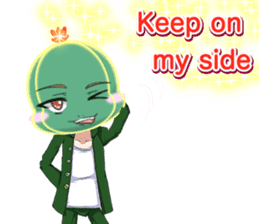 Lovely Cool cactus Valentine English sticker #14845525