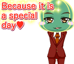 Lovely Cool cactus Valentine English sticker #14845530