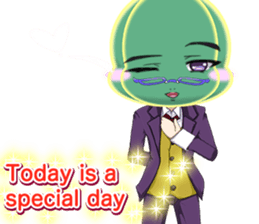 Lovely Cool cactus Valentine English sticker #14845532