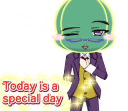 Lovely Cool cactus Valentine English sticker #14845532