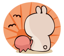 rabbit and octopus2 sticker #14846103