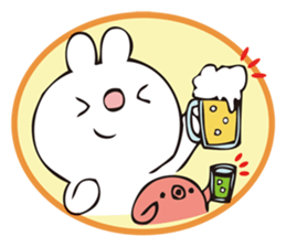 rabbit and octopus2 sticker #14846112