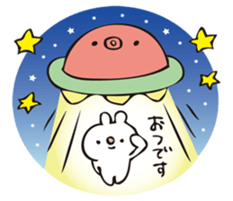 rabbit and octopus2 sticker #14846117