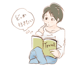 cat walks Japan sticker #14848703