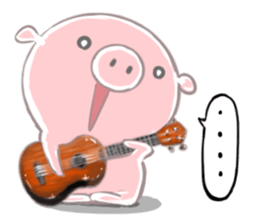 A piggy and musical instrument sticker #14855348