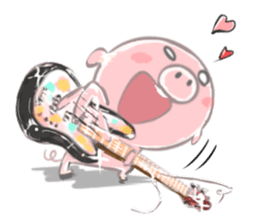 A piggy and musical instrument sticker #14855351