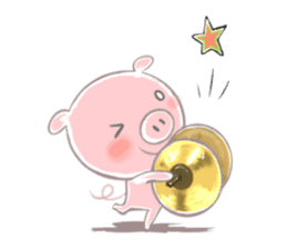 A piggy and musical instrument sticker #14855352