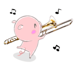 A piggy and musical instrument sticker #14855355