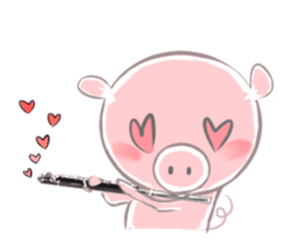 A piggy and musical instrument sticker #14855361