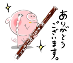 A piggy and musical instrument sticker #14855363