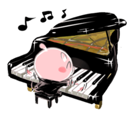 A piggy and musical instrument sticker #14855366