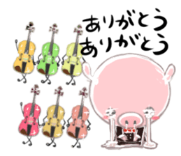A piggy and musical instrument sticker #14855371